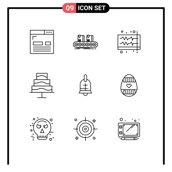 Stock Vector Icon Pack Van Line Signs Symbolen Voor Foto — Stockvector