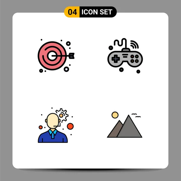 Universal Icon Symbols Group Modern Filledline Flat Colors Bage Customer — 스톡 벡터