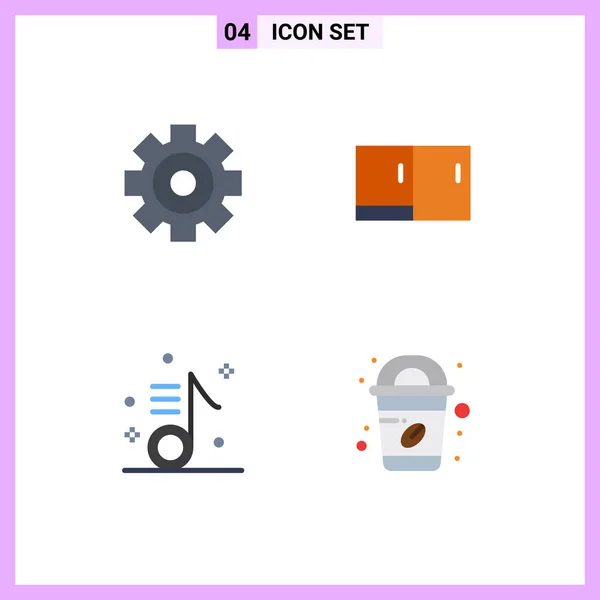 Universal Flat Icons Set Web Mobile Applications Setting Music Multimedia — Vetor de Stock