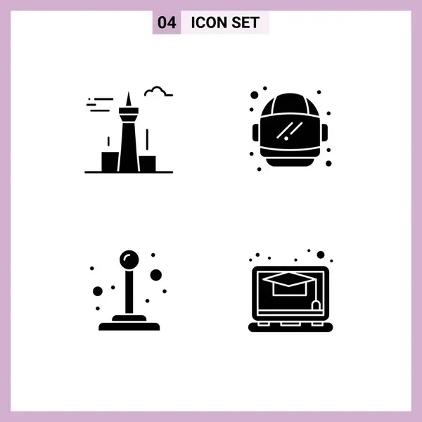 Universal Icon Symbols Group Modern Solid Glyphen Der Architektur Und — Stockvektor