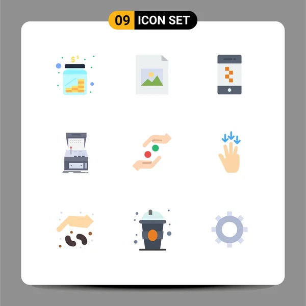 Interface Utilisateur Pack Couleurs Plates Base Soins Machine Application Jeu — Image vectorielle