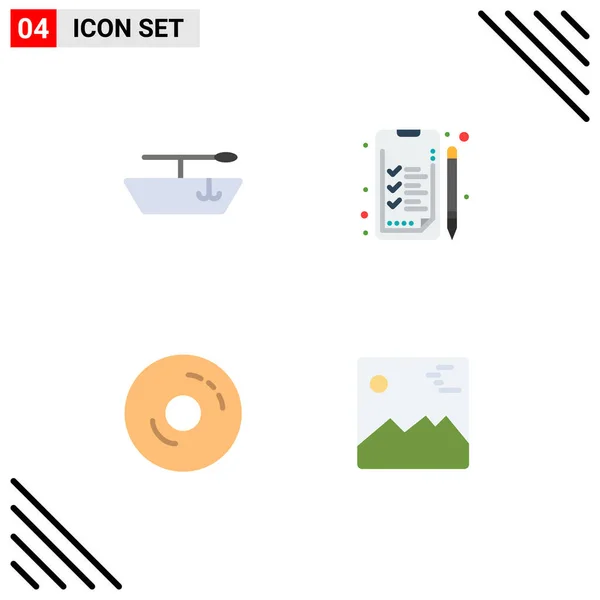 Stock Vector Icon Pack Line Signs Symbols Boat Gallery Work — 스톡 벡터