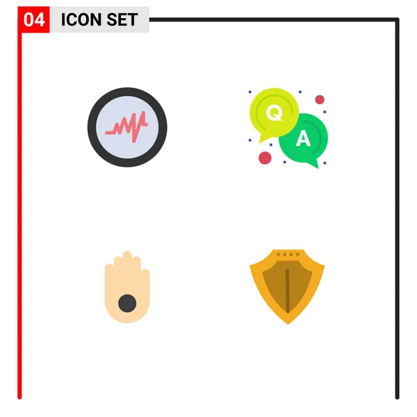 Set Commercial Flat Icons Pack Heart Protection Question Hand Protect — Stock Vector