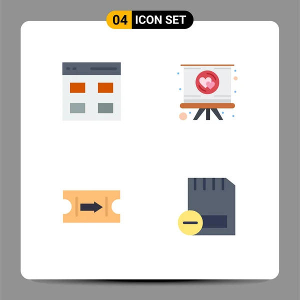 Pack Iconos Color Creativos Comunicación Flecha Usuario Presentación Tarjeta Editable — Vector de stock