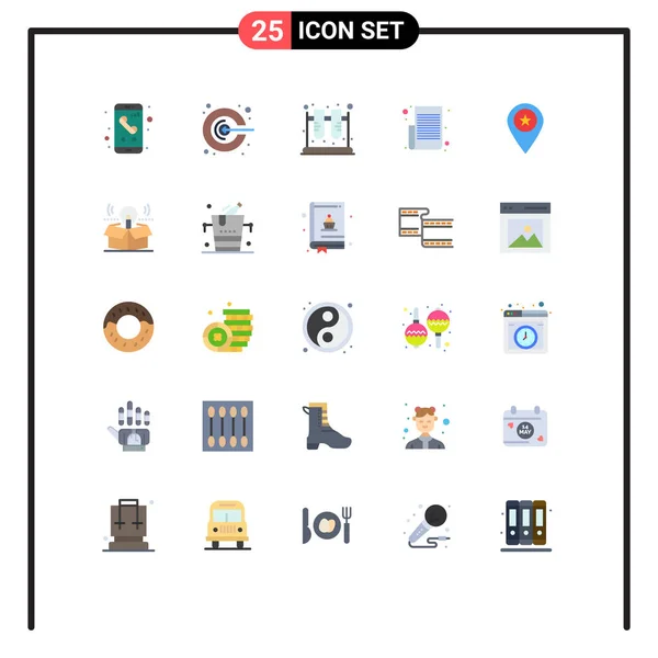 User Interface Flat Color Pack Modern Signs Symbols Text List — Stockový vektor