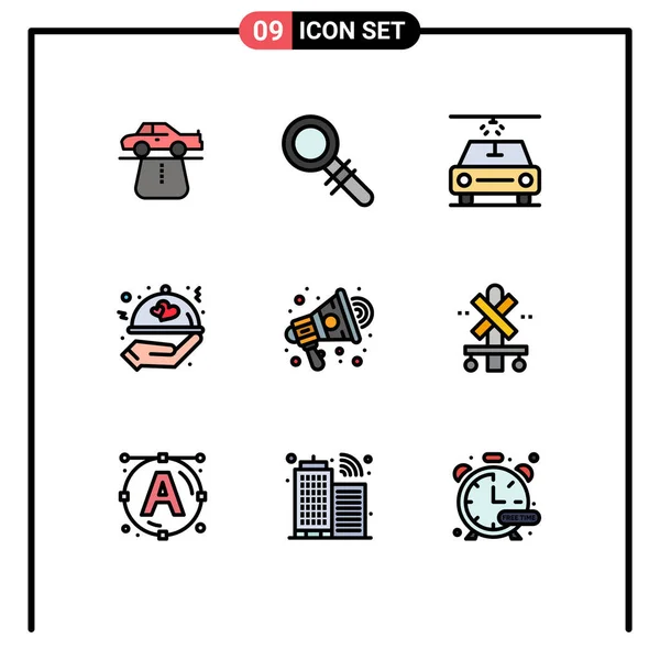 Universal Icon Symbols Group Modern Filledline Flat Színek Hangszóró Reklám — Stock Vector