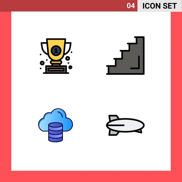 Creative Icons Modern Signs Symbols Award Cloud Success Level Money — Stock Vector