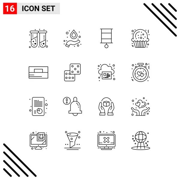 Pack Modern Outlines Signs Symbols Web Print Media Wallet Fashion — Stock Vector