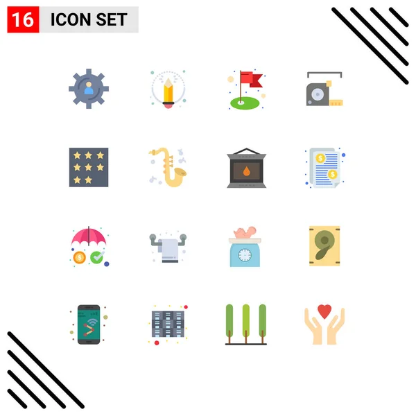 Set Modern Icons Symbols Signs Business Ruler Achievement Roulette Measurement — Stock Vector