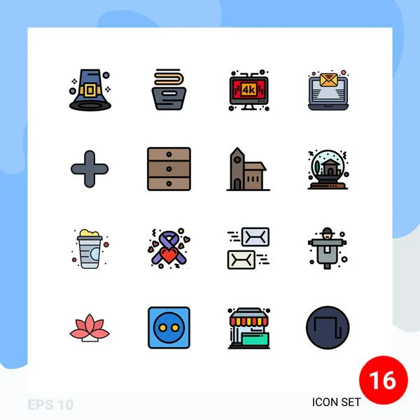 Set Von Modernen Symbolen Symbole Zeichen Für Hinzufügen Mailen Waschen — Stockvektor