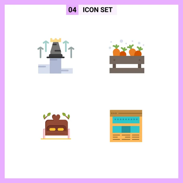 Stock Vector Icon Pack Líneas Símbolos Para Estrategia Cama Ajedrez — Archivo Imágenes Vectoriales