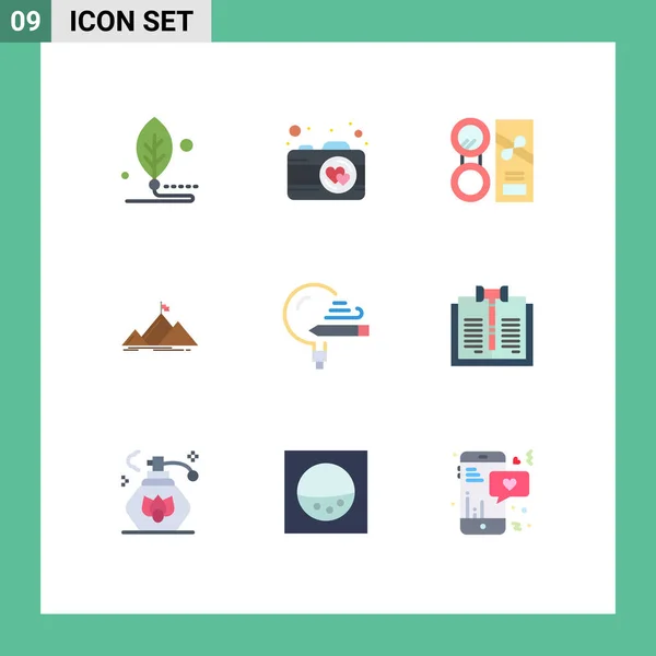 Universal Icon Symbols Group Modern Flat Colors Education Peak Make — Stock Vector