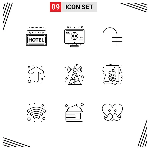Icône Vectorielle Stock Paquet Signes Symboles Ligne Pour Tour Tour — Image vectorielle