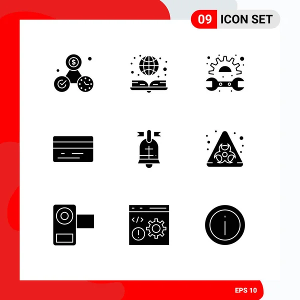 Set Modern Icons Sysymbols Signs American Ball Gear Money Back — Vector de stock