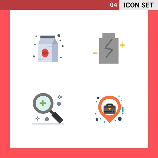 Ligne Vectorielle Modifiable Paquet Icônes Plates Simples Haricot Ajouter Emballer — Image vectorielle