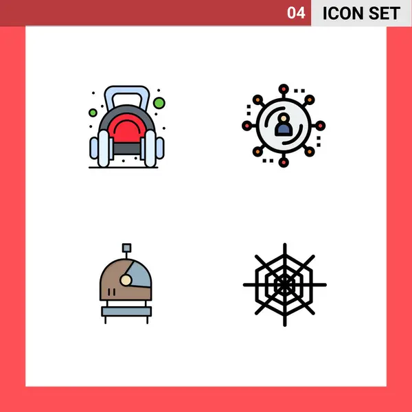 Universal Icon Symbols Group Modern Filledline Flat Colors Exercise Helmet — Stock Vector