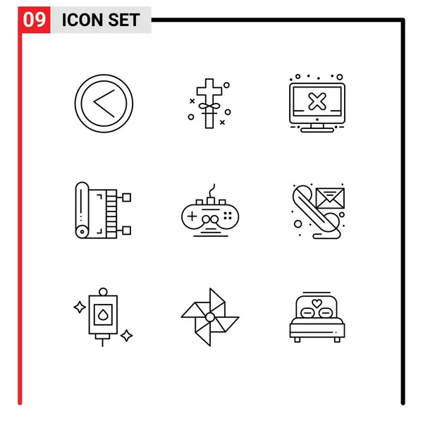 User Interface Outline Pack Moderner Zeichen Und Symbole Für Controller — Stockvektor