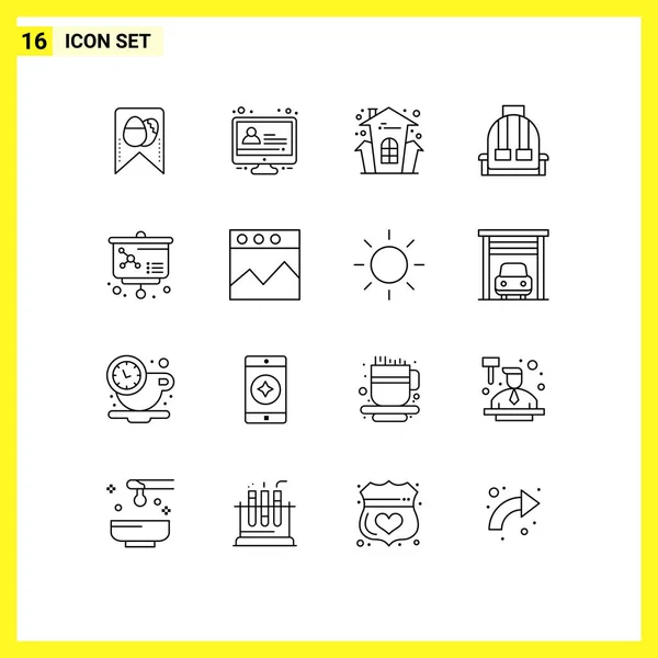 2014 Mobile Interface Outline Set Pictograms Analtics Atom Halloween Lesson — 스톡 벡터