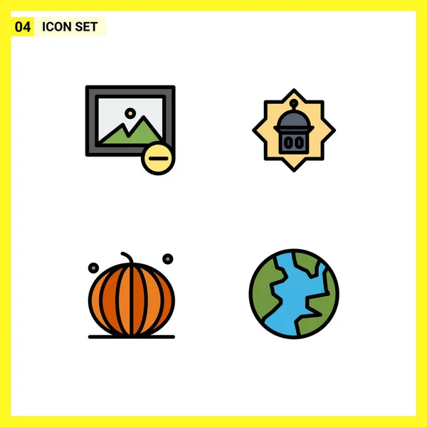 Icône Vectorielle Stock Paquet Signes Symboles Ligne Pour Supprimer Halloween — Image vectorielle