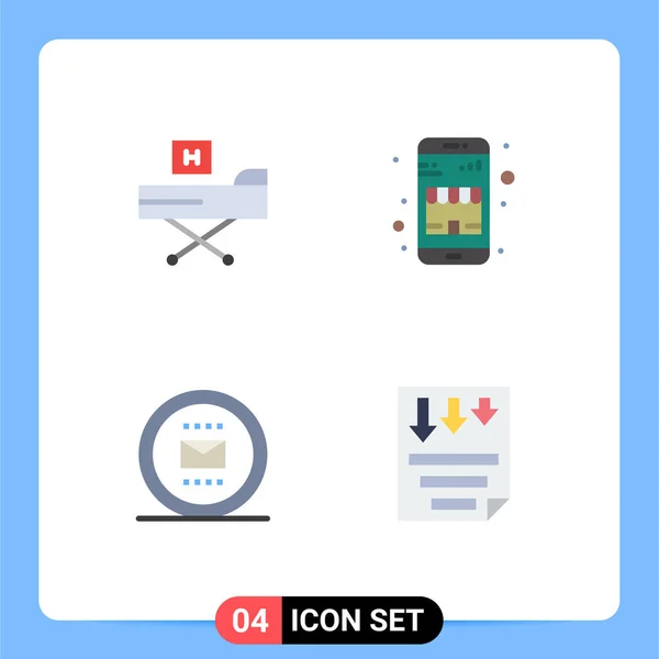 Pack Creative Flat Icons Bed Envelope Form Commerce Office Editable — Stock Vector