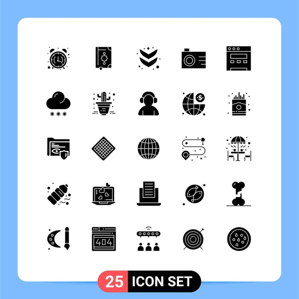 Stock Vector Icon Pack Líneas Signos Símbolos Para Sitio Web — Archivo Imágenes Vectoriales