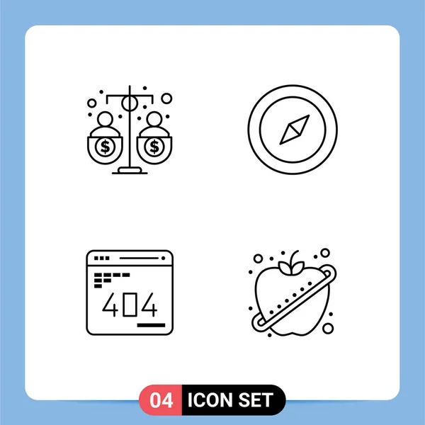 Set Modern Icons Sysymbols Signs Budget Development Funding Map Web — Vector de stock