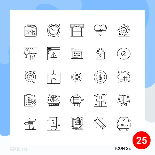 Stock Vector Icon Pack Líneas Signos Símbolos Para Como Amor — Vector de stock