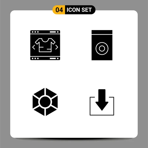 User Interface Solid Glyph Pack Modern Signs Symbols Business Crypto — Stockový vektor