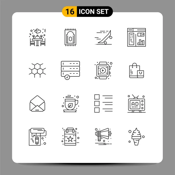 Stock Vector Icon Pack Line Signs Symbols Structure Web Ride — Stock Vector