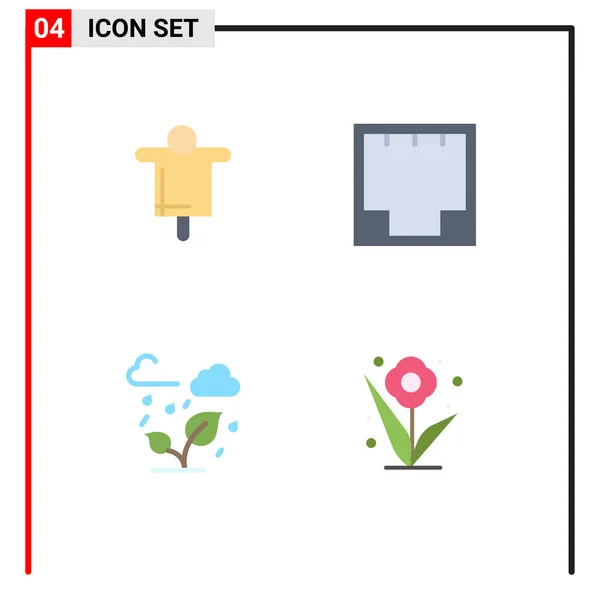 User Interface Pack Van Basic Flat Iconen Van Landbouw Groen — Stockvector