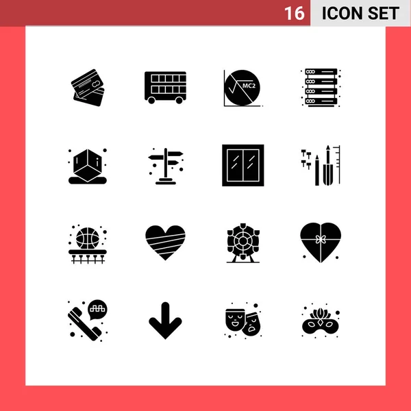 Universal Icon Symbols Group Glifos Sólidos Modernos Rack Educação Decker —  Vetores de Stock