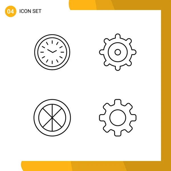Set Von Modernen Symbolen Symbole Zeichen Für Uhr Haushalt Zeit — Stockvektor