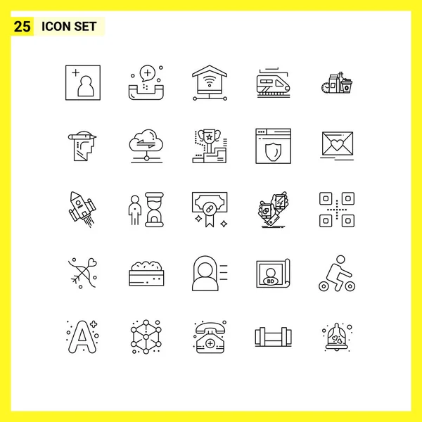 Stock Vector Icon Pack Line Signs Symbols Items Items Security — Stock Vector