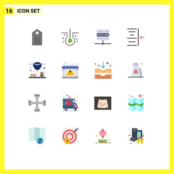 Flat Color Pack Universal Symbols Calendar Direct Database Printing Right — 스톡 벡터
