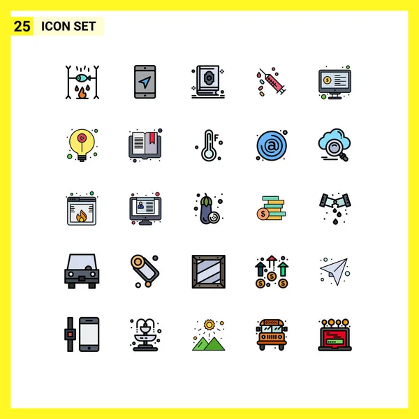 Stock Vector Icon Pack Mit Zeilenzeichen Und Symbolen Für Geld — Stockvektor