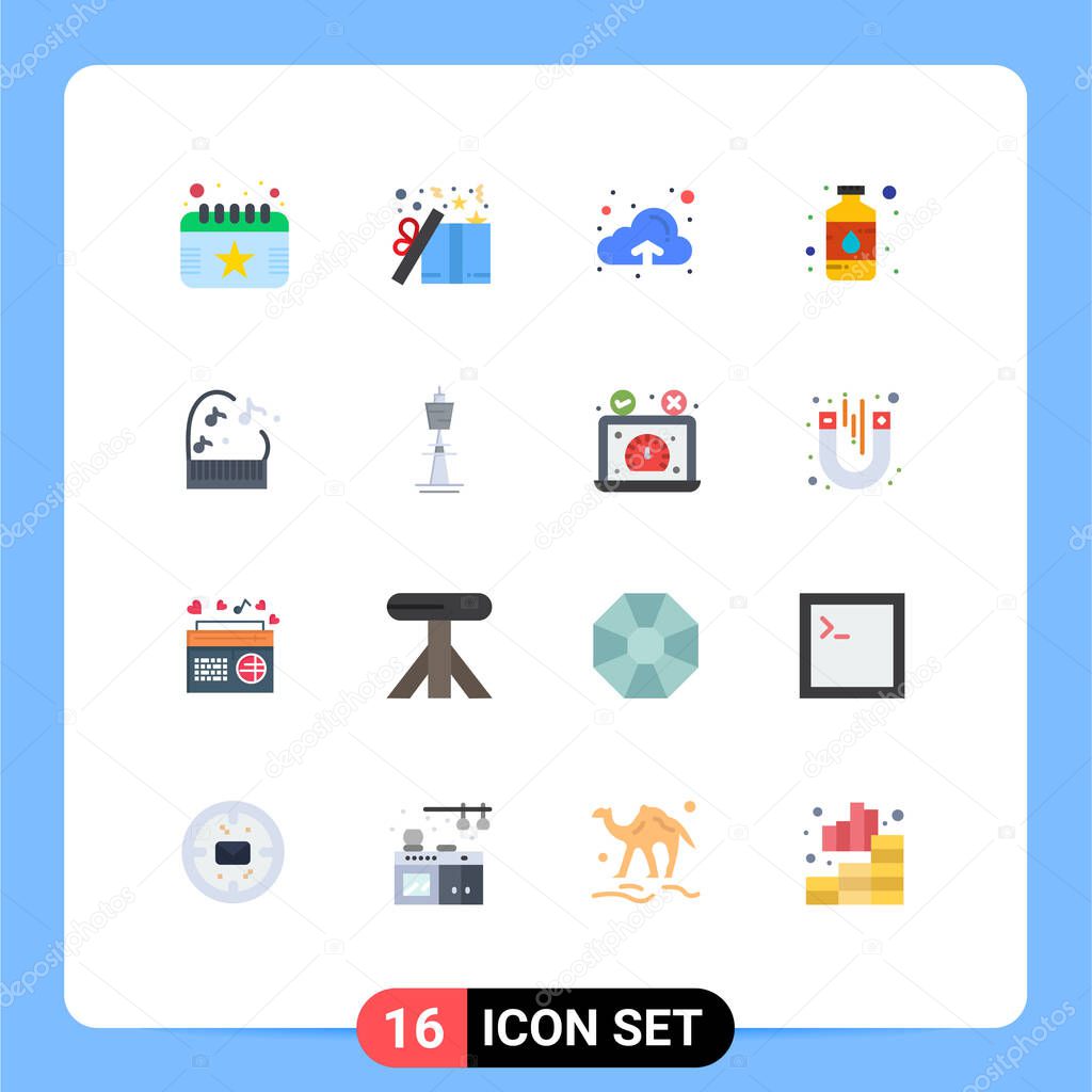 Universal Icon Symbols Group of 16 Modern Flat Colors of education, paint, star, color, art Editable Pack of Creative Vector Design Elements