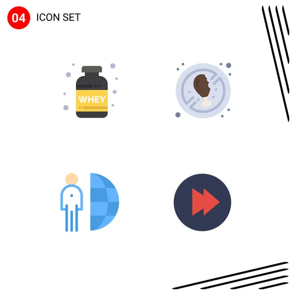 Paket Baris Vektor Yang Dapat Diedit Dari Ikon Flat Sederhana - Stok Vektor