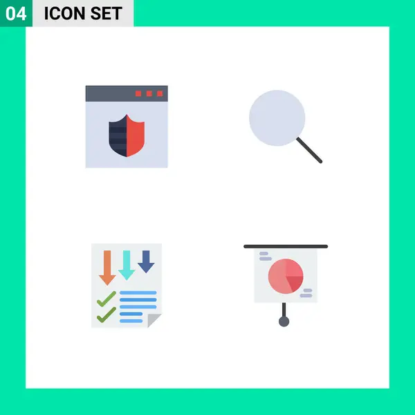 Universal Icon Symbols Group Modern Flat Icons Browser Data Webpage —  Vetores de Stock