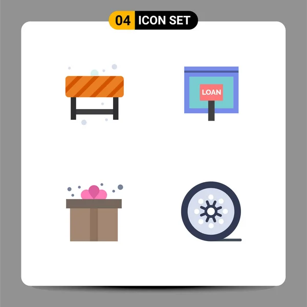 Konsep Flat Icon Untuk Website Mobile Dan Apps Perhatian Kotak - Stok Vektor