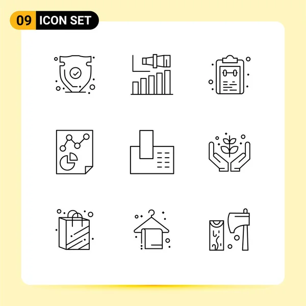 Icône Vectorielle Stock Paquet Signes Symboles Ligne Pour Papier Données — Image vectorielle