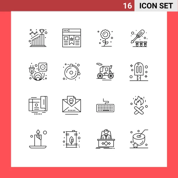 Icône Vectorielle Stock Paquet Signes Symboles Ligne Pour Électrique Outil — Image vectorielle