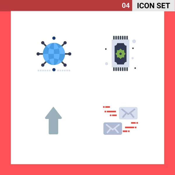 Flat Icon Pack Mit Universellen Symbolen Für Globus Eid Business — Stockvektor
