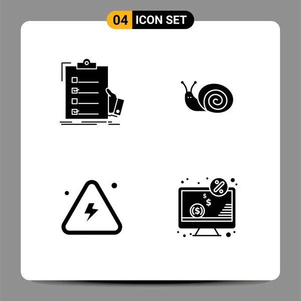 Pictogram Set Simple Solid Glyphs Checklist Combustible List Easter Fire — Stock Vector