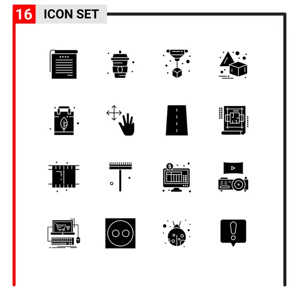 Creative Icons Modern Signs Sysymbols Bag Leaf Print Energy Horizontal — Archivo Imágenes Vectoriales
