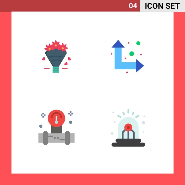 Set Commercial Flat Icons Pack Popcone Tools Wedding Alarm Editable — Vector de stock