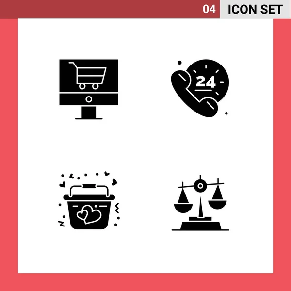 Set Moderner Symbole Symbole Zeichen Für Warenkorb Herz Geschäft Hilfe — Stockvektor