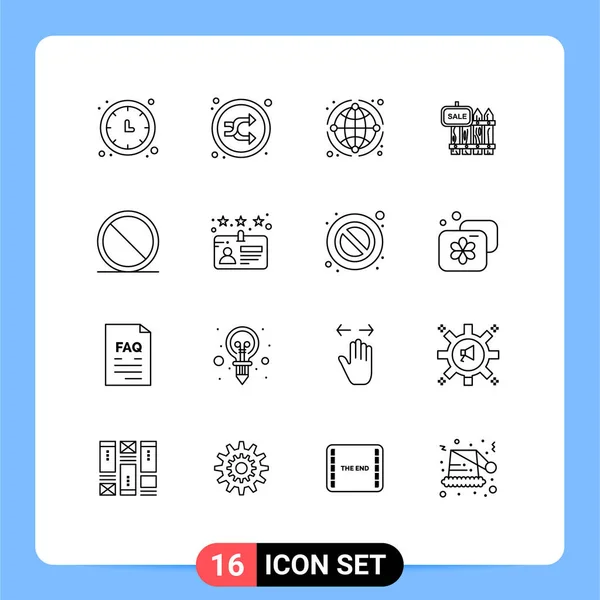 16创意图标房地产 网络可编辑向量设计元素的现代符号和符号 — 图库矢量图片