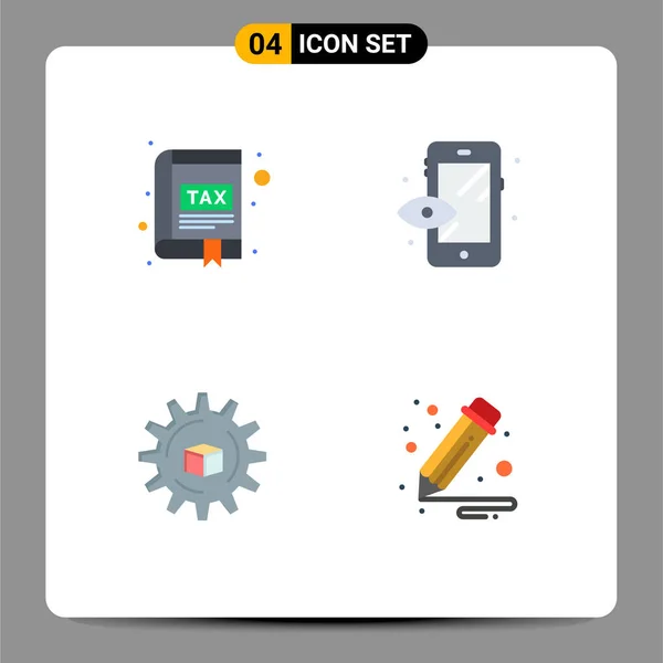 Flat Icon Pack Universal Symbols App Data Interface Process Scince — Stockový vektor