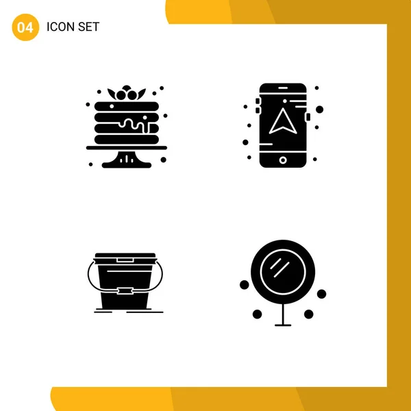 Vector Stock Icon Pack Líneas Señales Símbolos Para Pastel Lavado — Vector de stock
