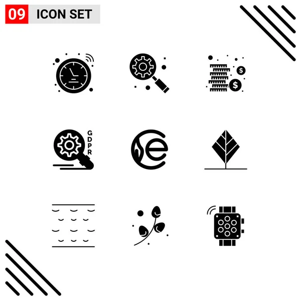 Universal Solid Glyphs Set Web Mobile Applications Feather Crypto Coins — Stock Vector